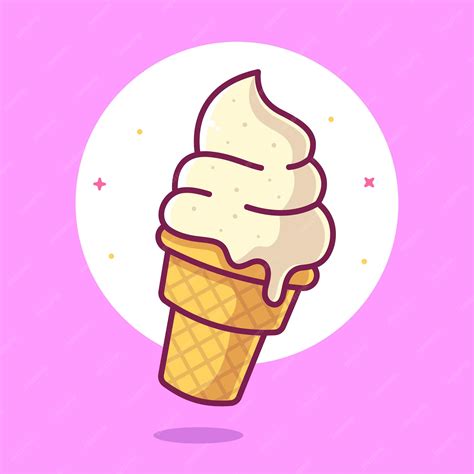 Premium Vector | Delicious Vanilla Ice Cream illustration Food or Dessert Logo Vector Icon ...