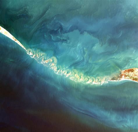An aerial image of Ramasetu (Adam's Bridge) taken by ESA's satellite Sentinel-2B on 18 June 2019 ...