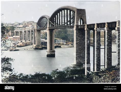 Royal Albert Bridge (Brunel Bridge) Saltash, Cornwall Colourised ...