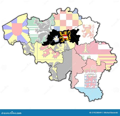 Flemish Brabant on Map of Belgium Stock Illustration - Illustration of ...