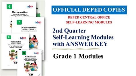 2nd Quarter Modules for Grade 1 - Deped Tambayan