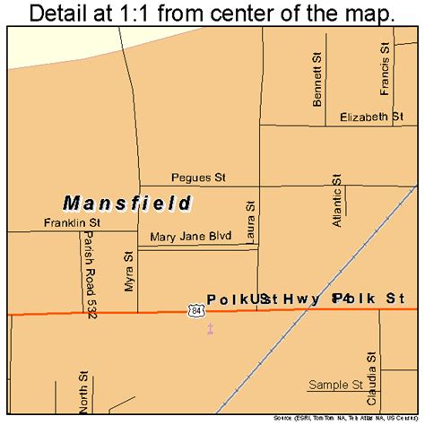 Mansfield Louisiana Street Map 2248365