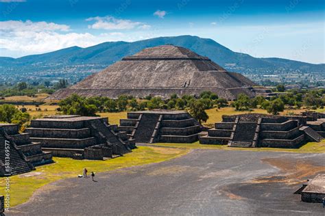 View of the pyramids of Teotihuacan, ancient city in Mexico, located in ...