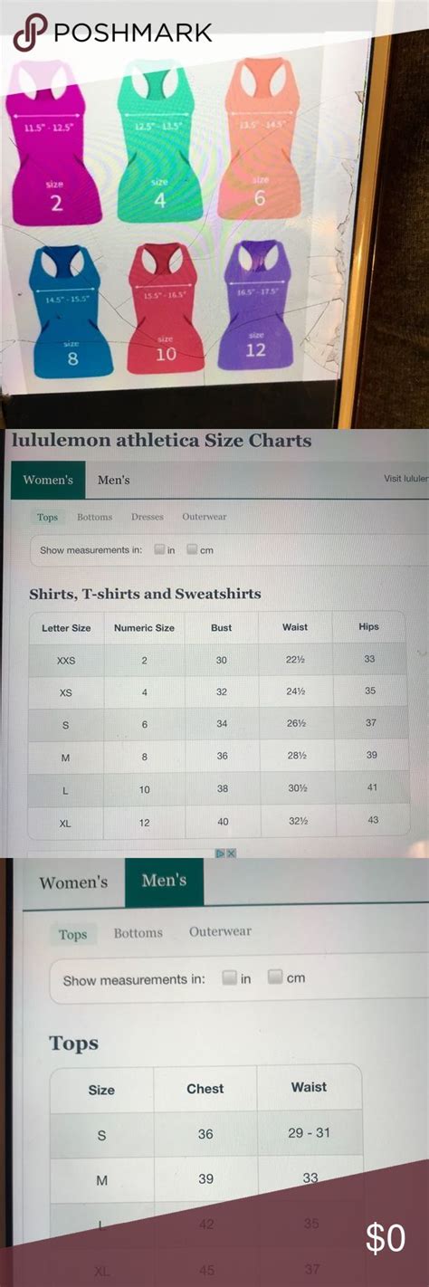 LULULEMON WOMEN and MENS SIZE CHARTS LULULEMON Ladies and Men’s SIZE CHARTS !!! Check Out Your ...