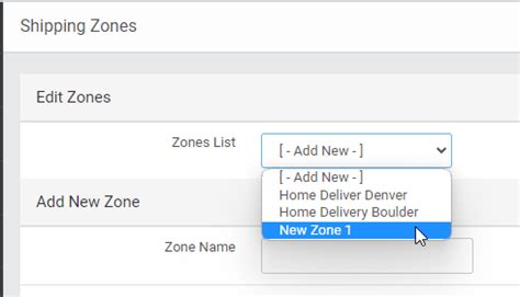 Shipping Zones