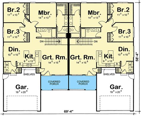 Traditional Multi-Family Home Plan - 40393DB | Architectural Designs - House Plans