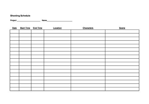 30 Perfect Shooting Schedule Templates (Film, TV Show) - TemplateArchive