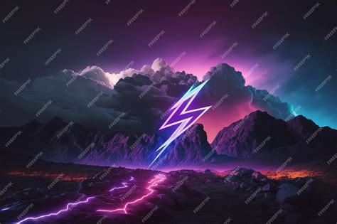 Premium AI Image | A graphic of a lightning bolt with a purple background