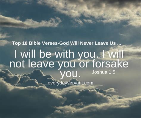 Top 18 Bible Verses-God Will Never Leave Us - Everyday Servant