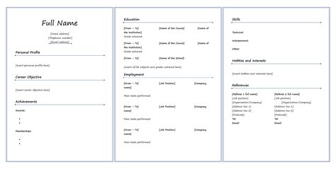 Fill In Blank Resume - 10 Free PDF Printables | Printablee