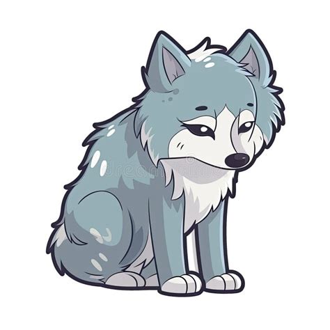 Sad Wolf Sticker on Isolated Tansparent Background, Png, Logo ...