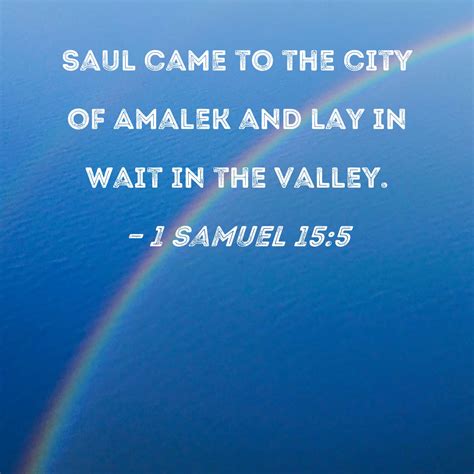 1 Samuel 15:5 Saul came to the city of Amalek and lay in wait in the valley.