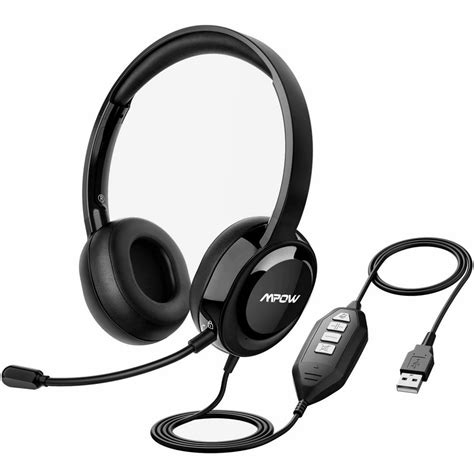 Mpow Wired Headset with Microphone, USB Headset/3.5mm PC Headphones, Business Headset with Noise ...