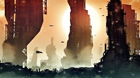science fiction, futuristic, futuristic city, artwork, city, cityscape HD Wallpaper