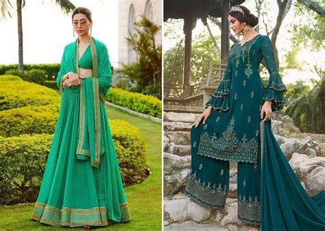 peacock green dresses - ShaadiWish