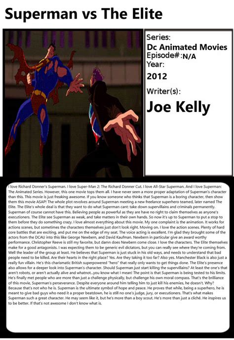 1001 Animations-Superman vs The Elite by MegaCrashtheHedgehog on DeviantArt