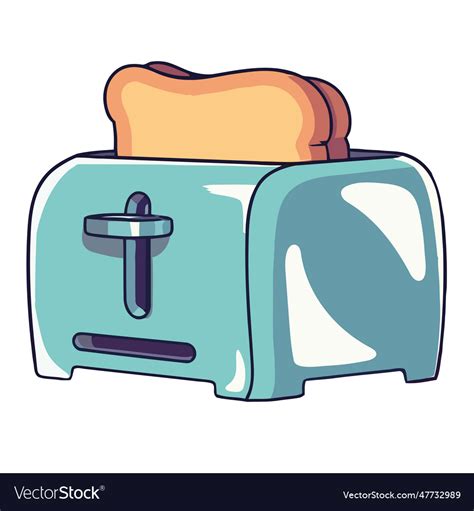 Modern kitchen toaster with bread icon Royalty Free Vector