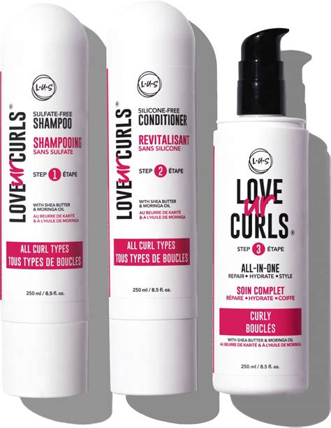 Buy LUS Brands Love Ur Curls for Curly Hair, 3-Step System - Shampoo and Conditioner Set with ...