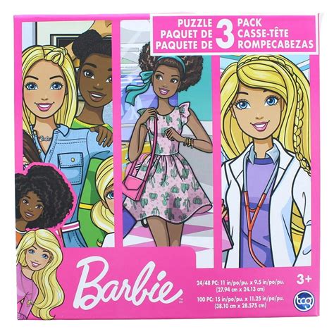 Barbie Jigsaw Puzzle 3 Pack | 24, 48, & 100 Pieces - Walmart.com - Walmart.com