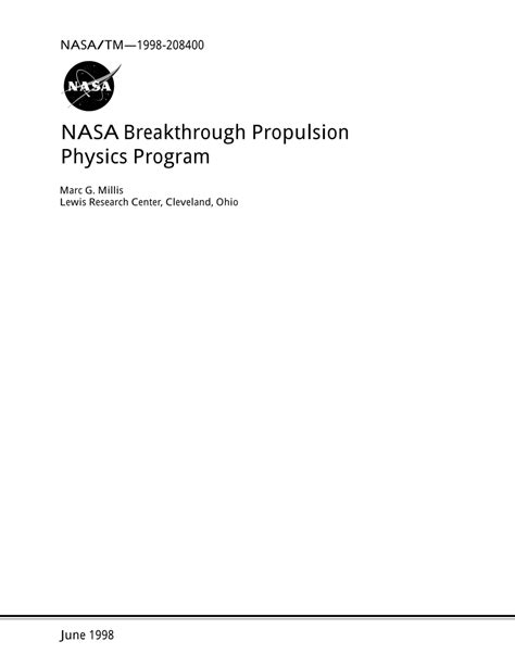 (PDF) NASA breakthrough propulsion physics program