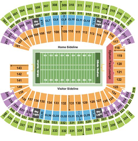 Gillette Stadium Seating Chart & Maps - Boston