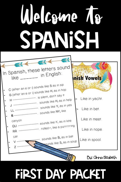 Welcome to Spanish Class First Day Packet: Middle/High School | Spanish ...