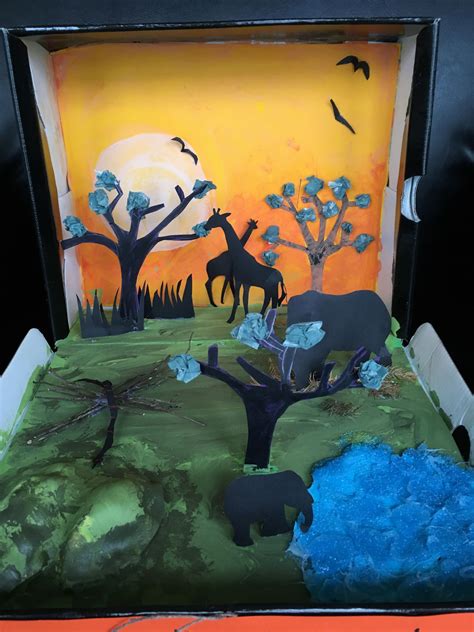 Diorama Savanna Grassland Biome African | Diorama kids, Thanksgiving activities preschool ...