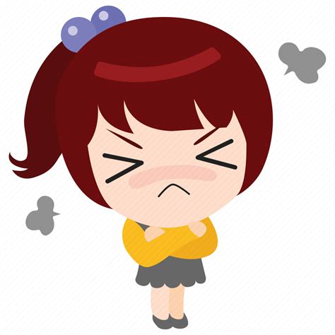 Angry, annoyed, girl, grumpy, tantrum, upset, emoticon icon - Download on Iconfinder
