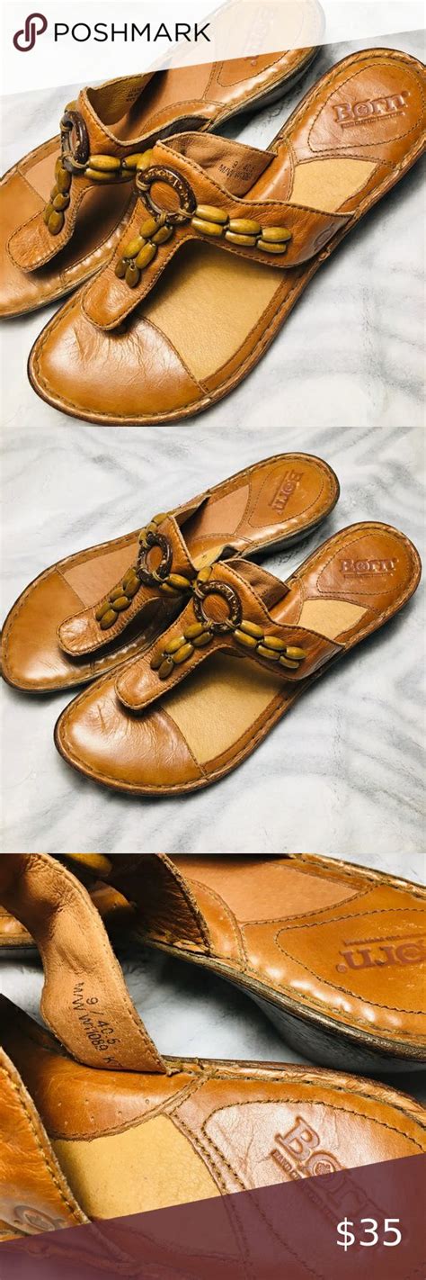 BORN slip on brown leather sandals. size 9. in 2020 | Brown leather ...