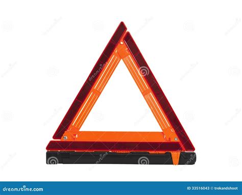 Emergency Reflective Road Triangle Isolated Stock Image - Image: 33516043