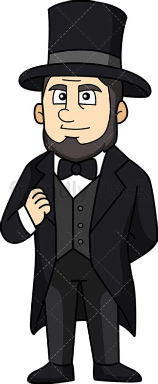 Abraham Lincoln Cartoon Clipart Vector - FriendlyStock