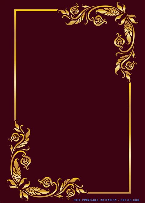 Elegant Red and Gold Floral Invitation Templates