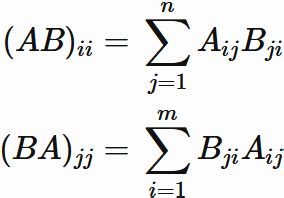 Trace of a matrix - properties and formulas - - SEMATH INFO