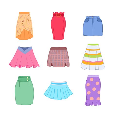 skirt fashion set cartoon vector illustration 25441602 Vector Art at ...