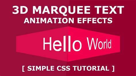Pure CSS 3D Marquee Text Animation Effects - Simple Html CSS Tutorial - YouTube