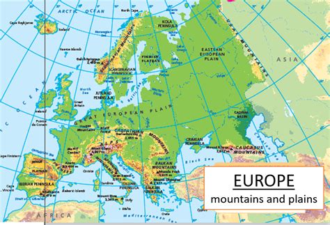 Europe Map With Mountains