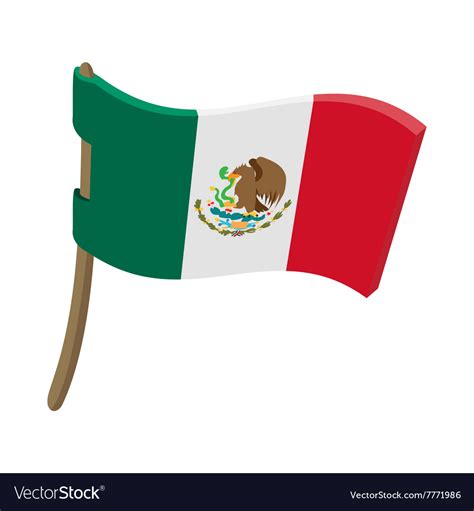 Flag of mexico icon cartoon style Royalty Free Vector Image