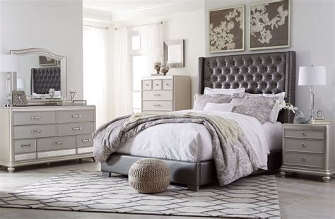 Coralayne Gray Textured Upholstered Youth Panel Bedroom Set from Ashley ...