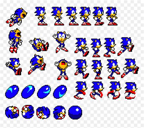 Sonic Sprite Sheet Transparent, HD Png Download - vhv