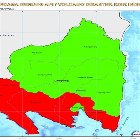 Map of Lampung Province Volcano Disaster Risk Index. | Download Scientific Diagram