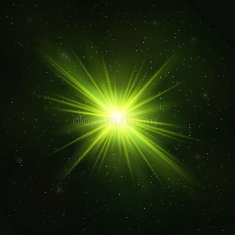 Glowing Realistic Green Star - Stylized Object. Stock Vector ...