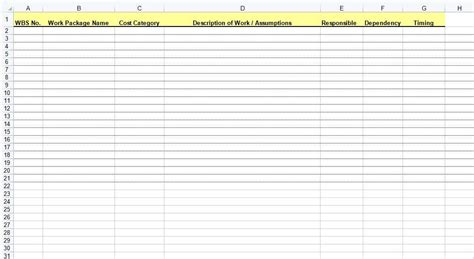 WBS Dictionary Template Excel, Google Sheets + Word