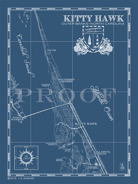 Map of Kitty Hawk, NC | Custom maps | Bank and Surf – BANK & SURF