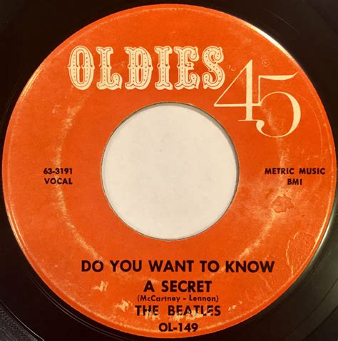 The Beatles - Do You Want To Know A Secret (1964, Vinyl) | Discogs