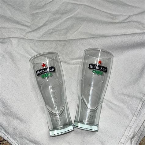 Kitchen | Set Of 2 Heineken Beer Glass Trademark Star Logo Uefa Champions League | Poshmark