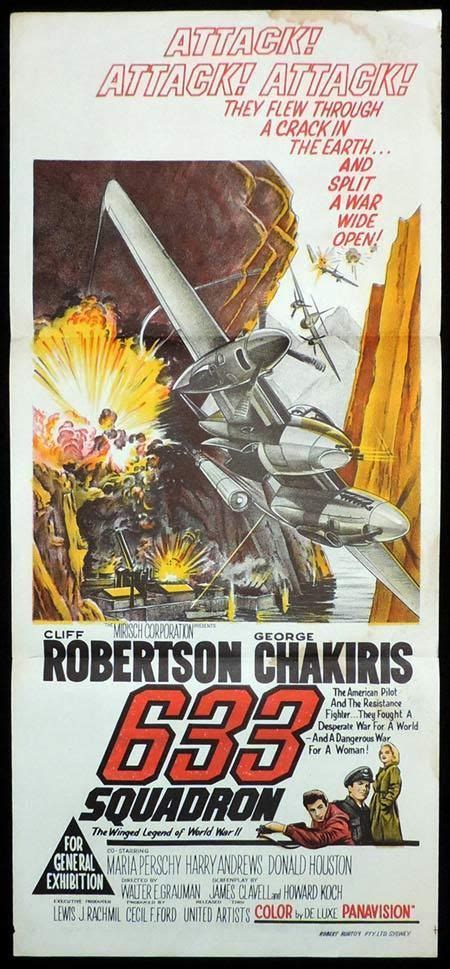 633 SQUADRON Daybill Movie Poster Cliff Robertson | Classic movie ...