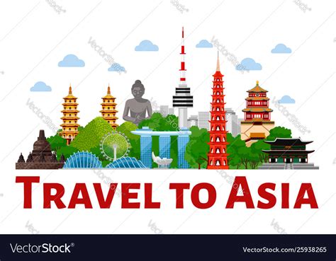 Travel to asia advertising web banner top world Vector Image