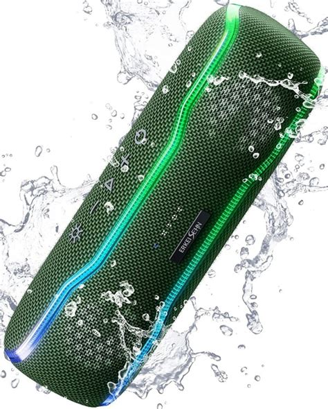 Portable Bluetooth Speaker, IPX7 Waterproof Wireless Speaker with Colorful Flashing Lights, 25W ...