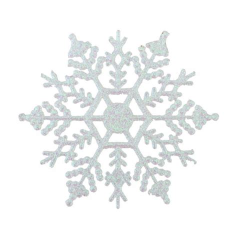 12 Pcs Christmas Snowflake Ornaments Plastic Glitter Winter Snowflakes Large Snow Flakes for ...