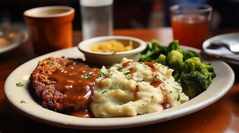 Premium AI Image | Chicken Fried Steak with Mashed Potatoes